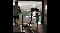 Thiago Messi Tries to Copy Dad Lionel Messi While on the Treadmill || HD Video
