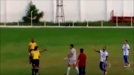 Brazilian football ref reacts to red card dispute by pulling GUN on the pitch || Shocking Footage
