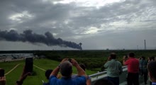 На пусковой платформе SpaceX произошел взрыв