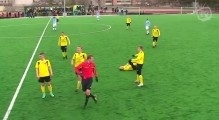 Outrageous assault! Nutjob footballer in Estonia mindlessly kicks an opponent in the gut